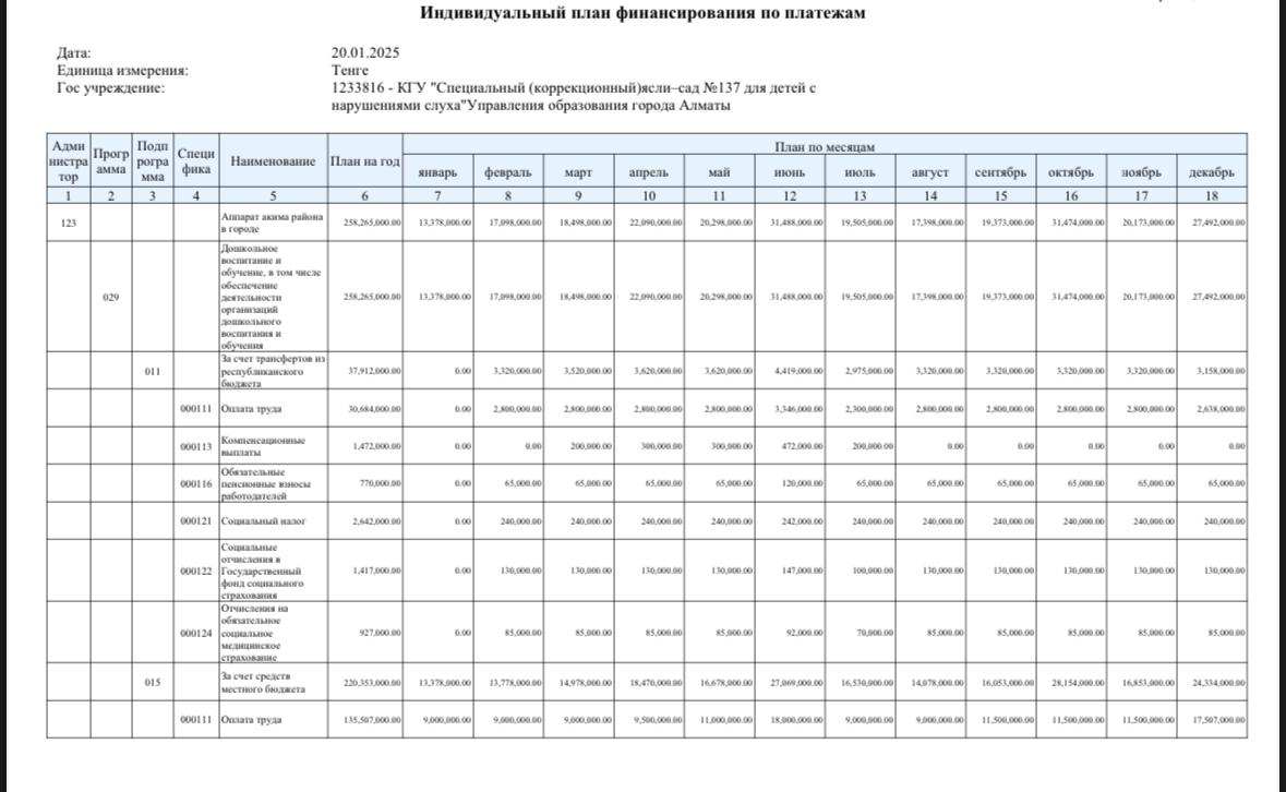 план финансирования за 2025г.